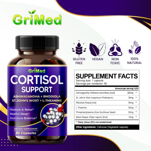 Suplemento GriMed para sueño y control de cortisol