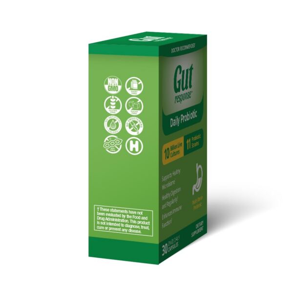 Suplemento Gut Response probiótico 10 mil millones CFU 30 cápsulas