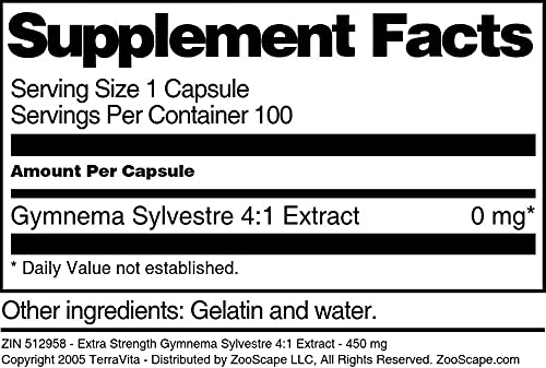 Suplemento de gymnema sylvestre extra fuerte TerraVita