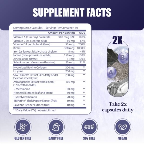 Suplemento Hair Switch mezcla de 17 vitaminas y minerales