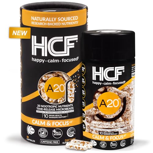 Suplemento HCF A20 para salud cerebral en envase
