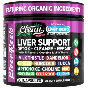 Suplemento de apoyo hepático Clean Nutra con 90 cápsulas