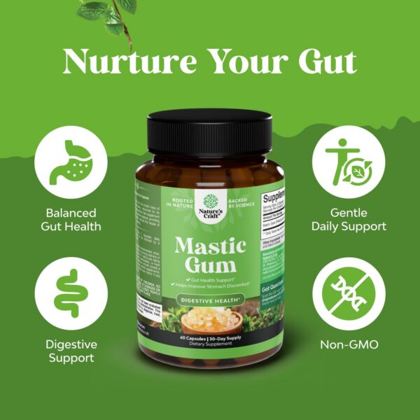 Suplemento herbal calmante para el estómago en cápsulas veganas