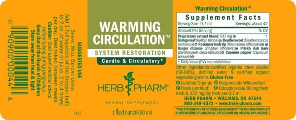 Suplemento herbal circulacion sanguinea Herb Pharm 1 onza