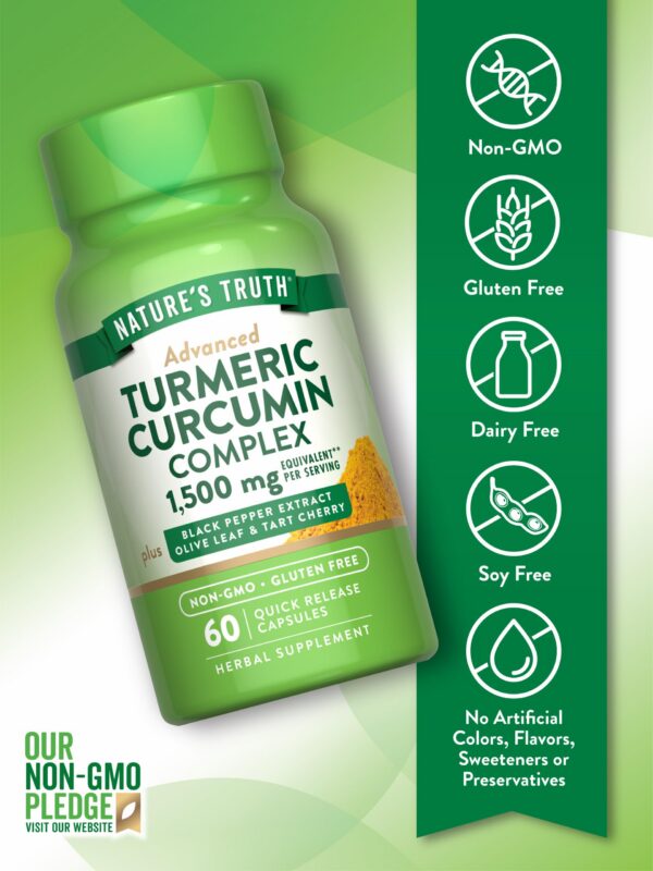 Suplemento herbal con cúrcuma, cereza ácida y extractos naturales