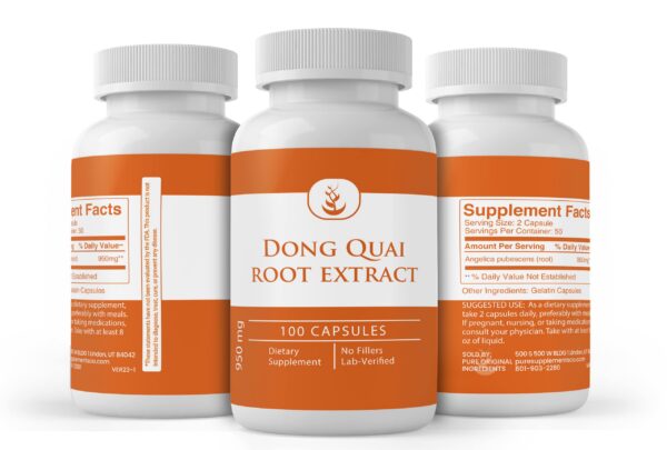 Suplemento herbal de Dong Quai para bienestar