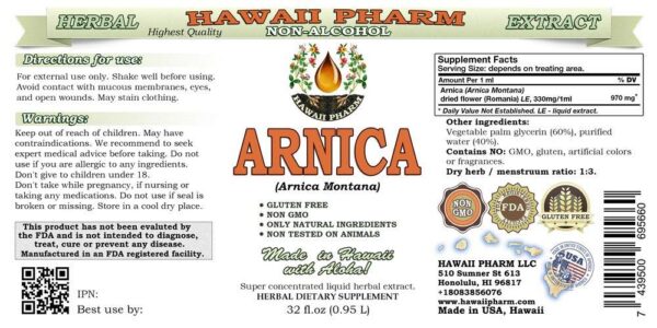 Suplemento herbal extracto árnica orgánica sin alcohol