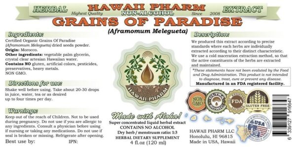 Version 1.0.0 Suplemento herbal extracto líquido étnico granos del paraíso