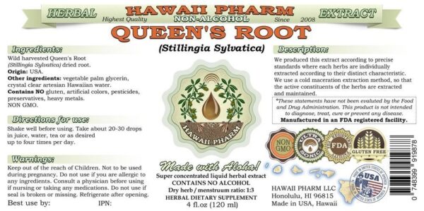 Queen's Root extracto natural botella lateral