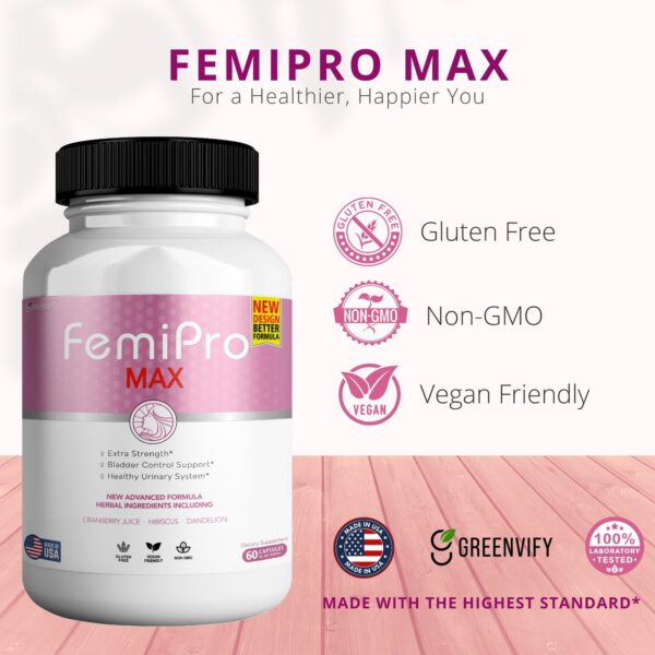 Version 1.0.0 Suplemento herbal FemiPro para salud urinaria femenina