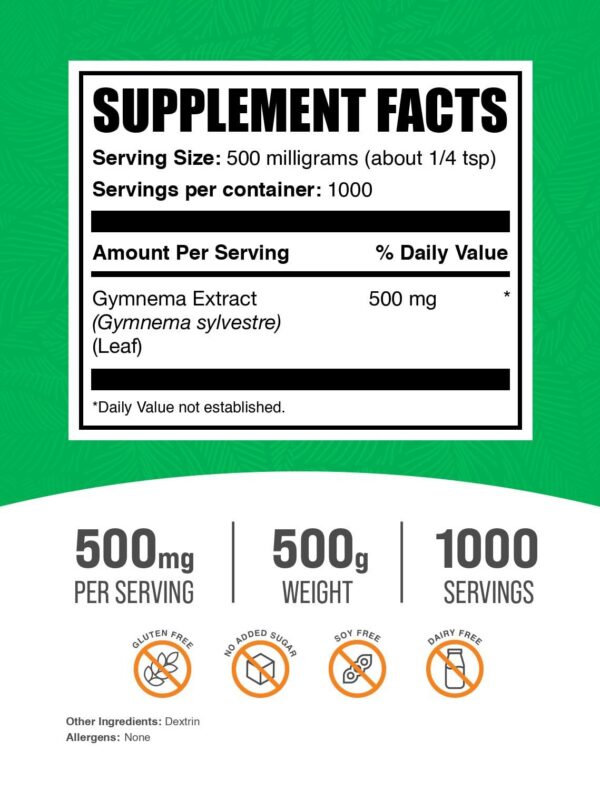 Suplemento herbal gymnema bulk supplements polvo 500 gramos