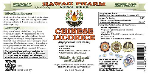 Suplemento herbal Hawaii Pharm extracto regaliz natural