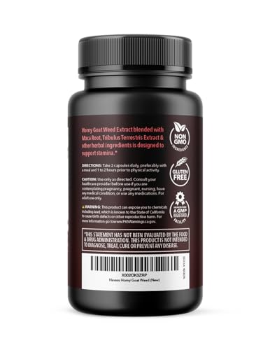Suplemento herbal Horny Goat Weed para vitalidad y resistencia