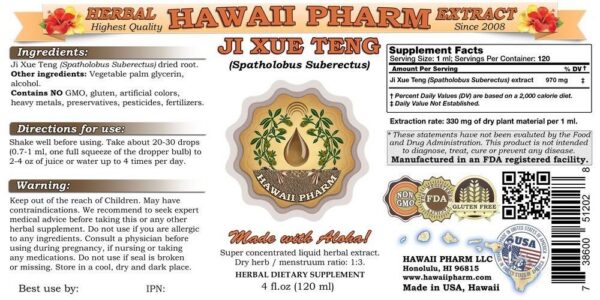 Version 1.0.0 Suplemento herbal Ji Xue Teng extracto concentrado orgánico 4 onzas