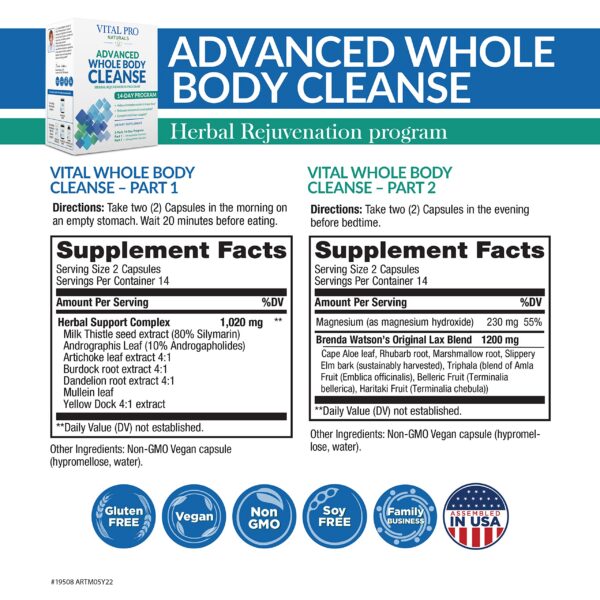 Version 1.0.0 Suplemento herbal limpieza corporal vital pro naturals 14 días