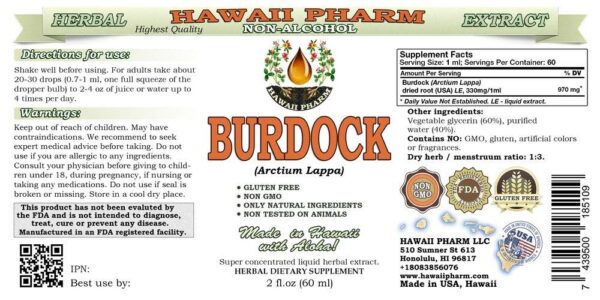 Version 1.0.0 Suplemento herbal natural bardana Hawaii Pharm