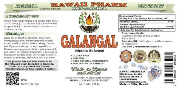 Suplemento herbal natural Galanga botella 64 onzas