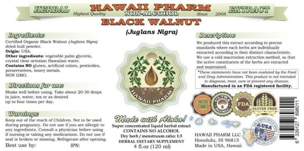 Suplemento herbal natural de nogal negro Hawaii Pharm envase