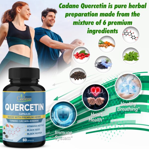 Suplemento herbal de quercetina y otros ingredientes naturales