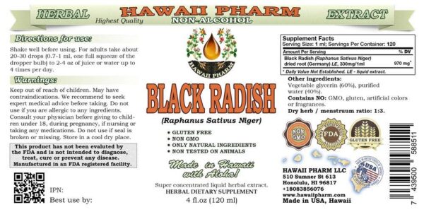 Suplemento herbal natural extracto de rábano negro Hawaii Pharm