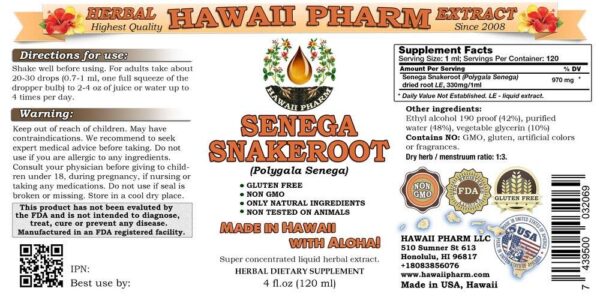 Version 1.0.0 Suplemento herbal de raíz Senega Snakeroot Polygala Senega en tintura