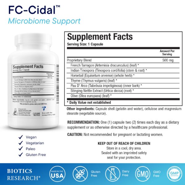 Suplemento herbal para digestión saludable Biotics Research