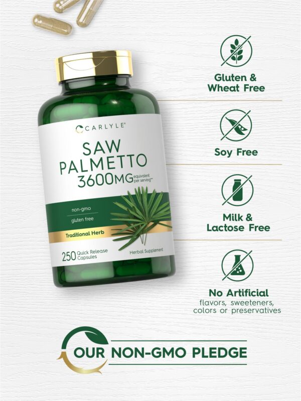 Suplemento herbal de Saw Palmetto para bienestar Carlyle