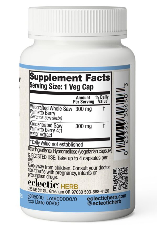 Suplemento herbal Saw Palmetto puro Eclectic Institute