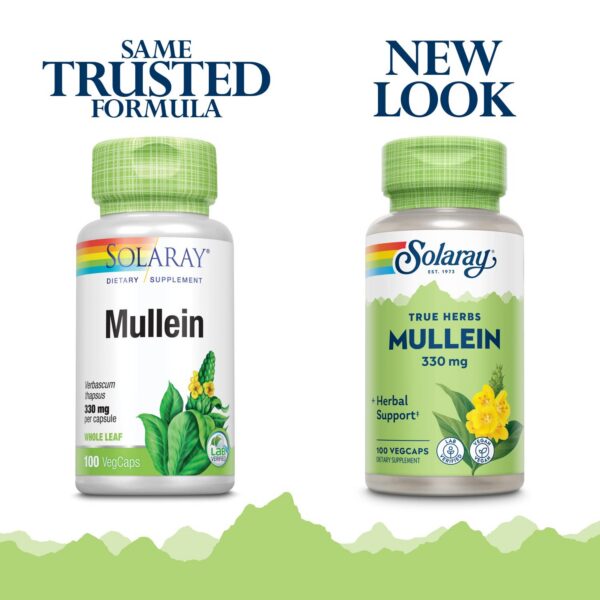 Suplemento herbal SOLARAY con hoja de gordolobo para función pulmonar