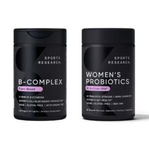 Botella de suplemento herbal Sports Research para salud femenina