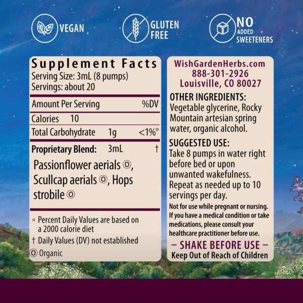 Frasco WishGarden Herbs para sueño profundo líquido