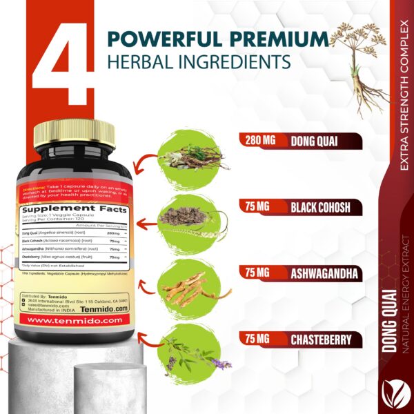 Version 1.0.0 Suplemento herbal Tenmido con Cohosh negro y Ashwagandha