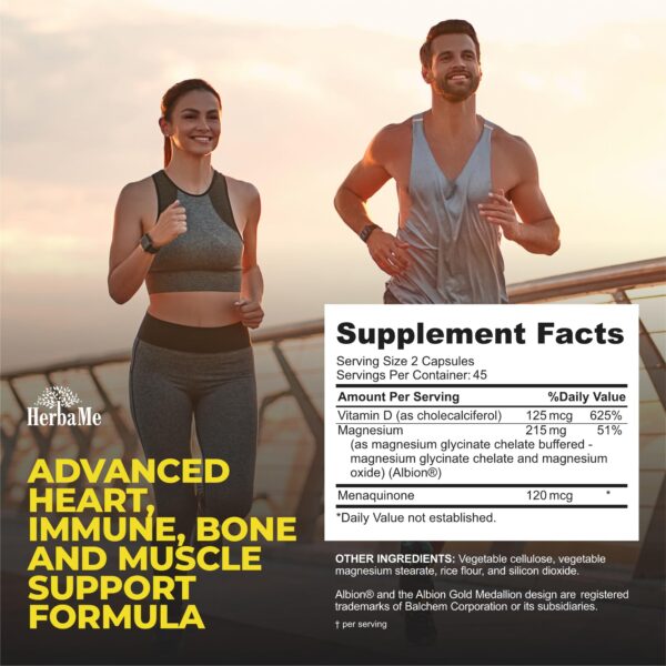 Suplemento HerbaMe para salud inmune, huesos y corazón 90 cápsulas