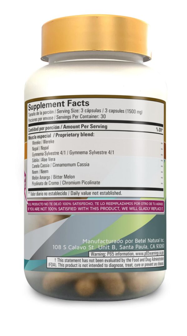 Suplemento herbolario Diabetel Betel Natural