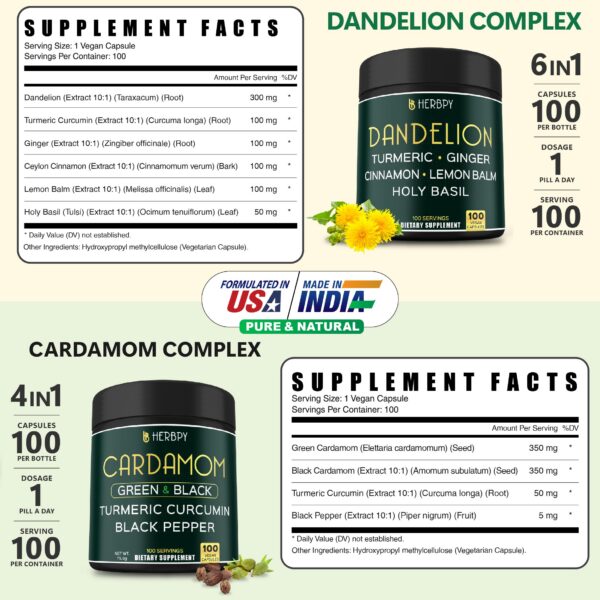 Suplemento Herbpy 6 en 1 diente de león para salud inmune