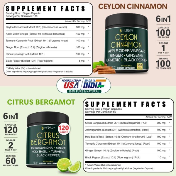 Suplemento Herbpy Citrus Bergamota para salud cardíaca y digestión