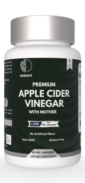 Suplemento Heroot vinagre de sidra manzana 500mg botella