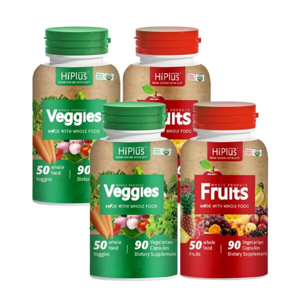 Suplemento HiPlus frutas y verduras cápsulas naturales frescas
