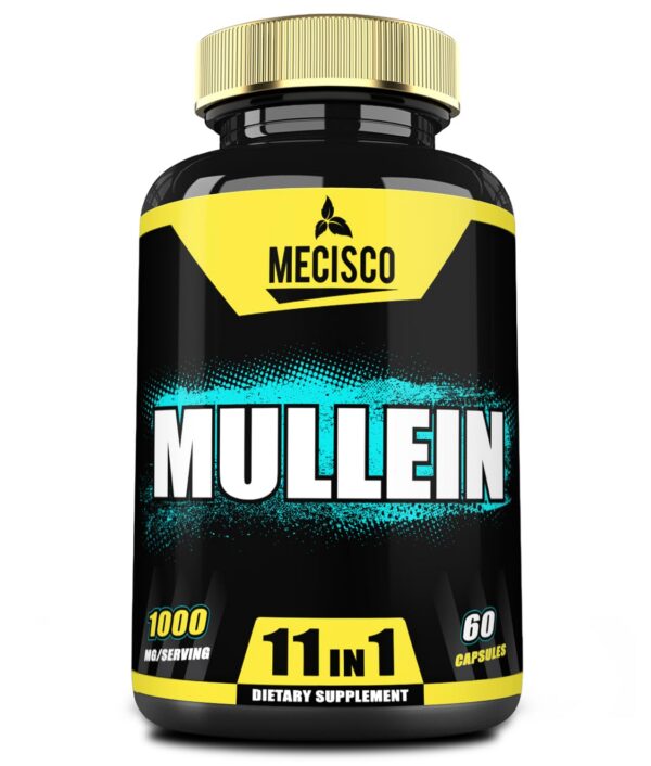 Frasco de suplemento de hoja de gordolobo Mecisco 60 cápsulas
