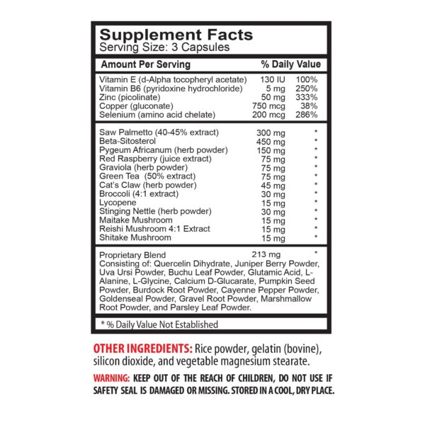 Suplemento premium Saw Palmetto para salud prostática