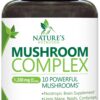 Suplemento de hongos 10 en 1 Nature's Nutrition botella 120 cápsulas