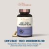 Suplemento hongos adaptógenos melena de león y cordyceps