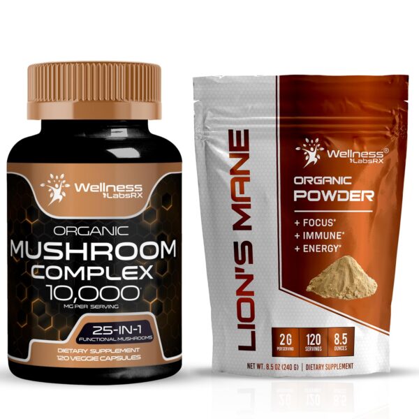 Suplemento de hongos en cápsulas WELLNESS LABSRX