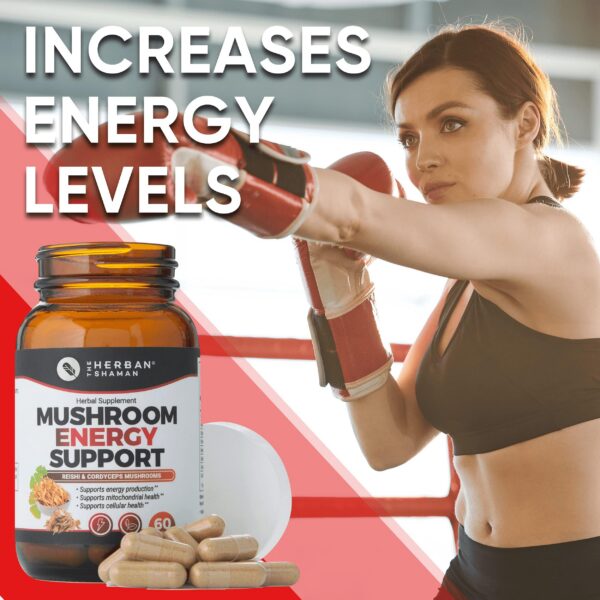 Suplemento de hongos The Herban Shaman para fuerza y energía.