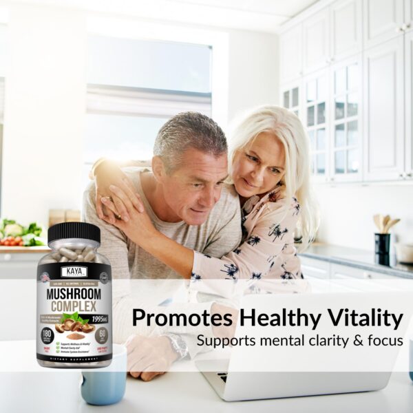 Suplemento de hongos Kaya Naturals para energía y vitalidad
