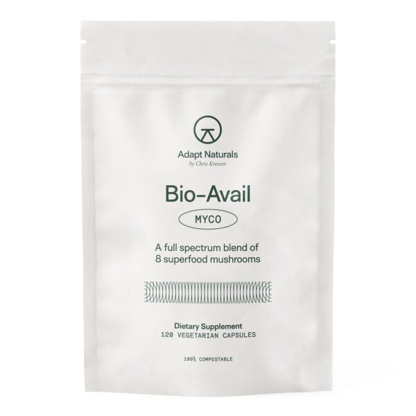 Suplemento hongos orgánicos Adapt Naturals frasco con 120 cápsulas
