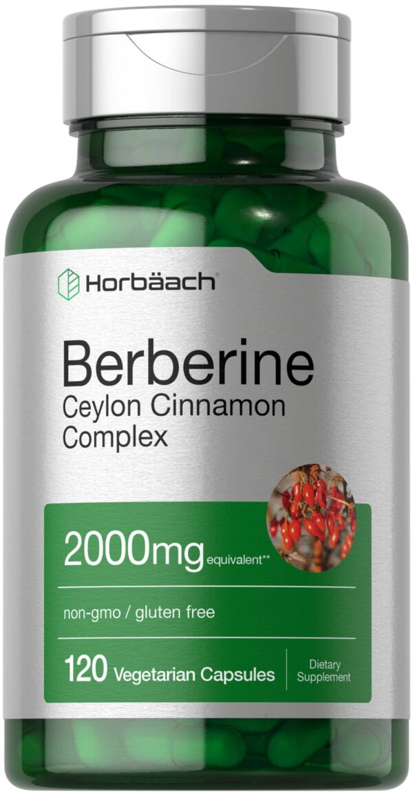 Suplemento Horbaach berberina canela 120 cápsulas vegetales
