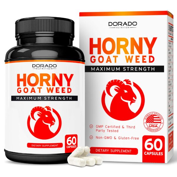 Suplemento Horny Goat Weed Dorado Nutrition para energía masculina y femenina
