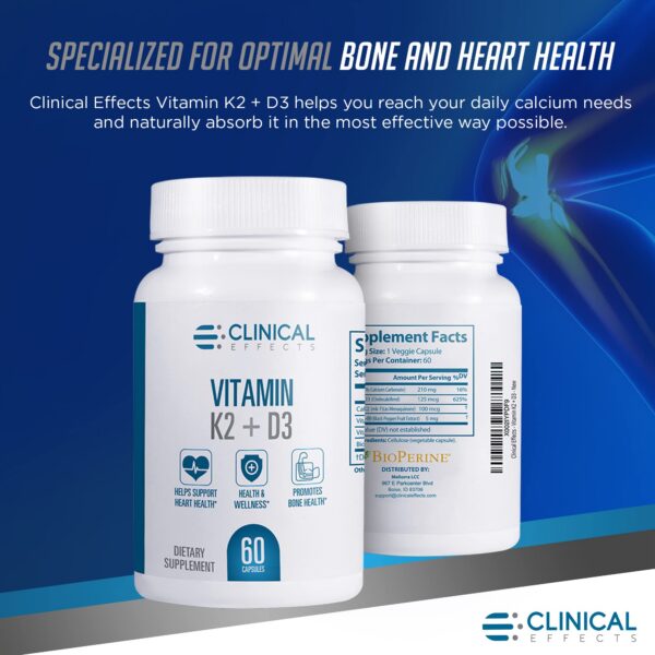 Suplemento huesos fuertes vitamina K2 D3 y calcio