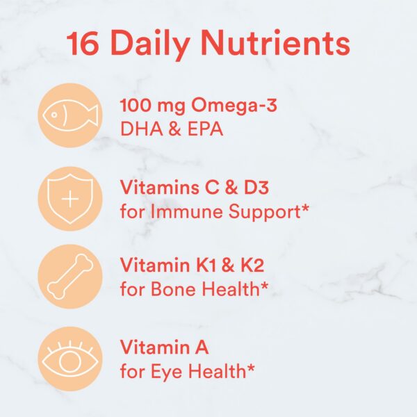 Suplemento infantil SmartyPants multi vitaminas Omega 3 sabor uva y berries